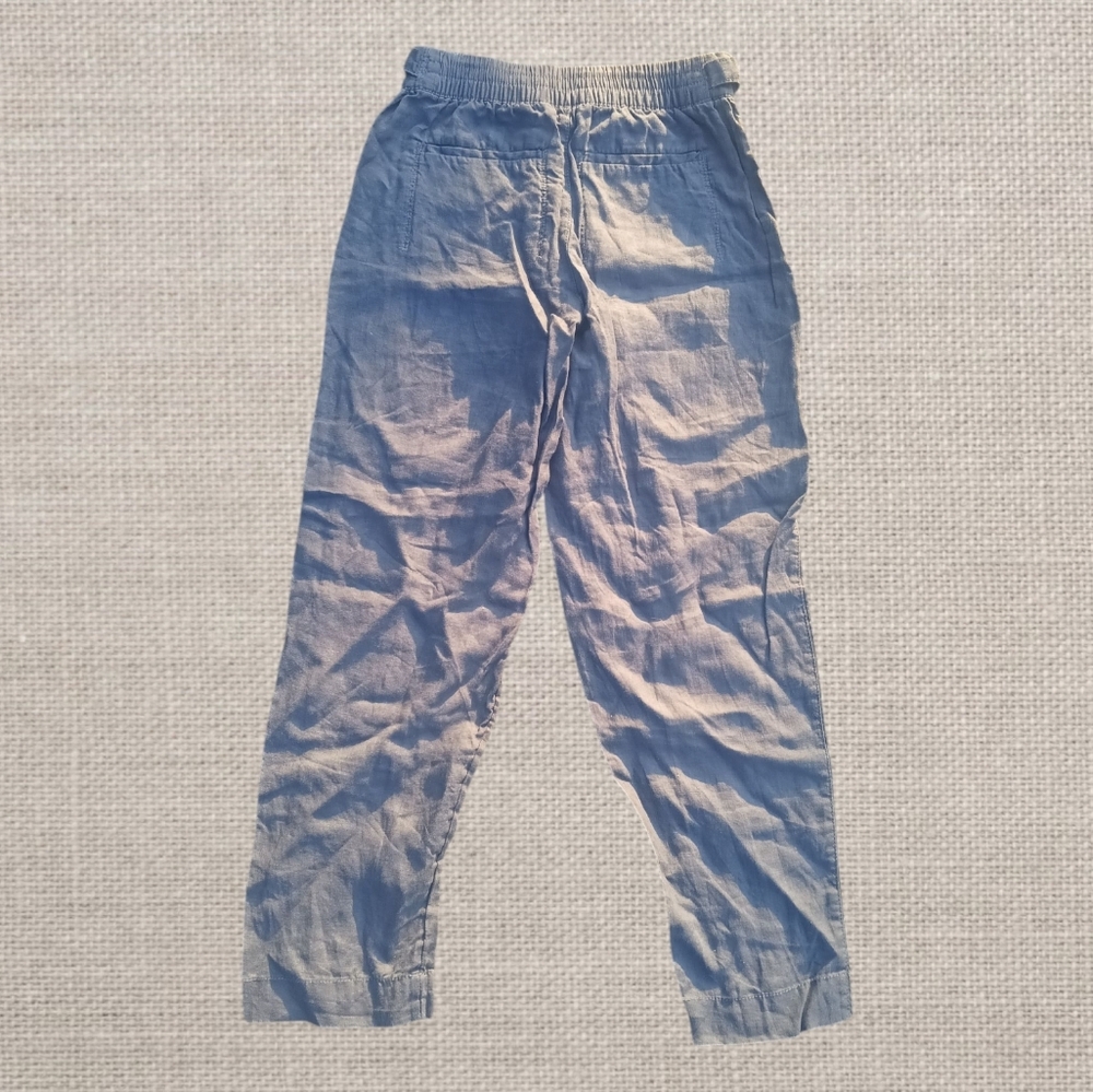 Athleta Linen Granite Blue Cropped Pants Women's Size 0 - Picture 3 of 5